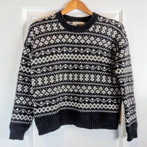 Marine Layer Jill Fair Isle Crewneck Sweater Small